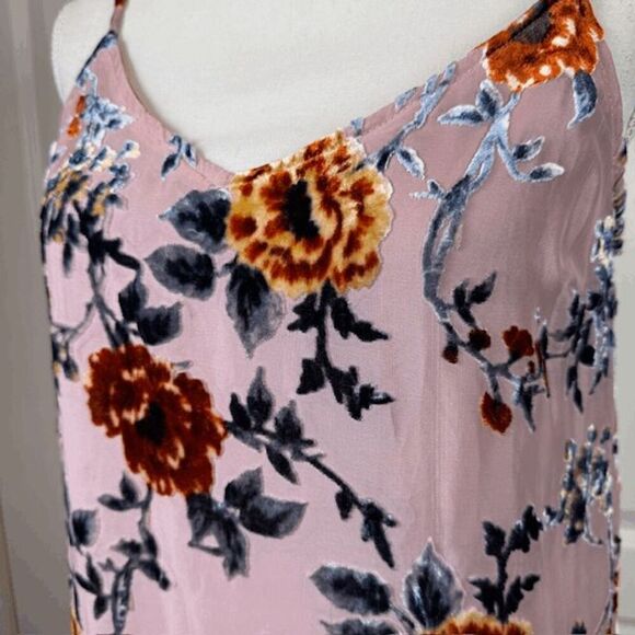 L.A. Hearts Burnout Sheer Slip Dress with Velvet Floral Print Pink Size XS - Picture 3 of 13